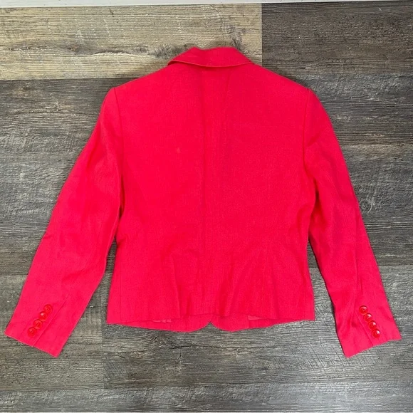 Talbots pink Irish linen blazer suit jacket size 2 petite 2P B52 - Picture 4 of 4